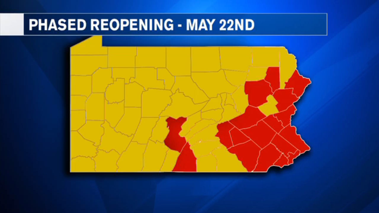 Phased reopening map as of May 22